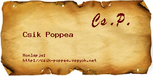 Csik Poppea névjegykártya